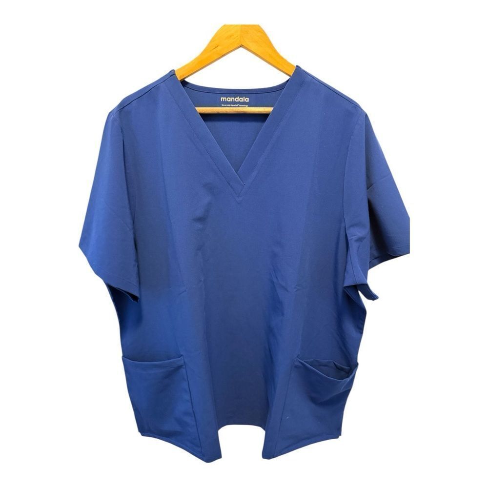 Mandala Women's Blue V-Neck Top